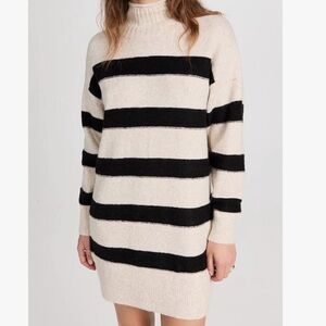 Line and Dot Striped Sweater Dress